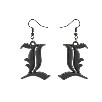 Death Note Anime Book Drop Earrings - Black L Cosplay Jewelry Birthday Gift