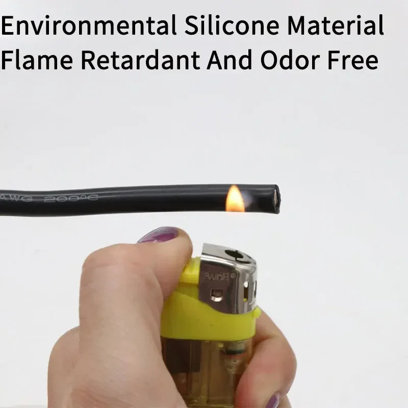 Ultra Soft Silicone High-Temperature Copper Wire – 1M/5M Heat-Resistant Electrical Cable, 30–10 AWG Flexible Power & DIY Wiring Cord