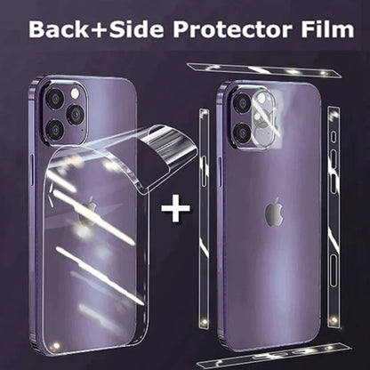 Hydrogel Film Back Screen Protector for iPhone 13 Mini, 12, 13 Pro Max, 14 Pro, 15 Pro Max & 16 Pro Max – Not Glass