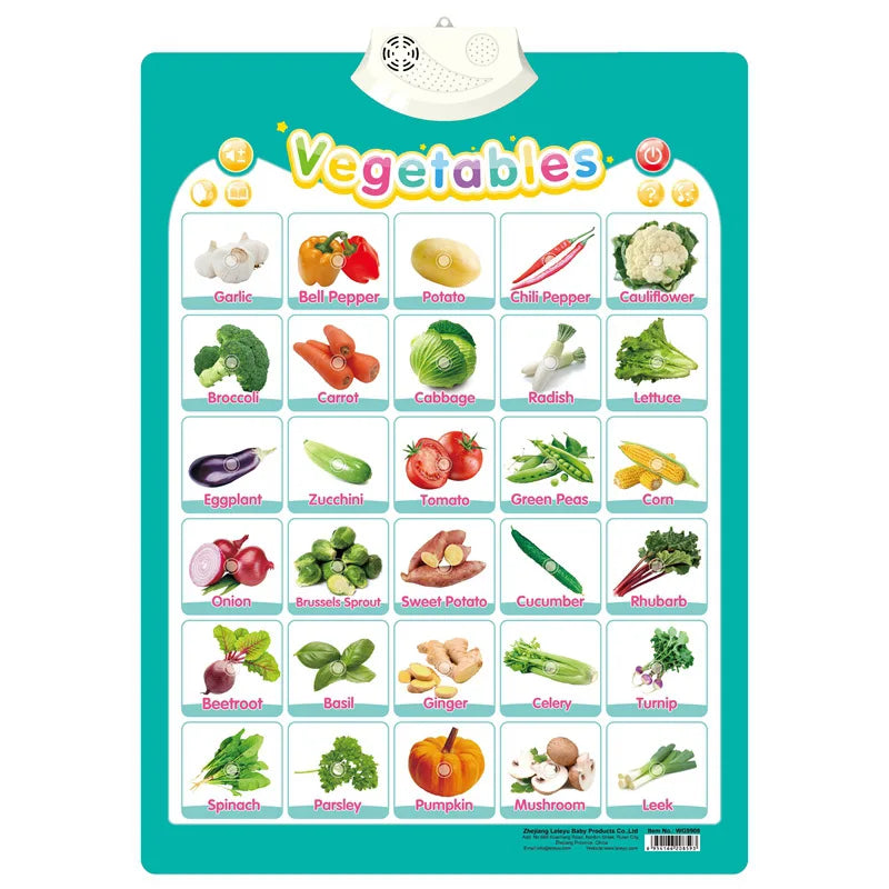 Electronic English Alphabet Wall Chart – Talking ABCs, 123s & Music Poster, Educational Learning Toy for Toddlers & Kids