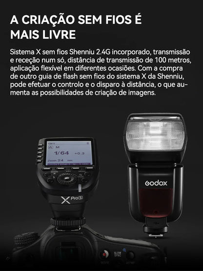 【Do Brasil】 Godox TT685II TTL HSS Camera Flash Speedlite - Compatible with Canon, Nikon D780, Sony A7IV, A7 & TT685 II