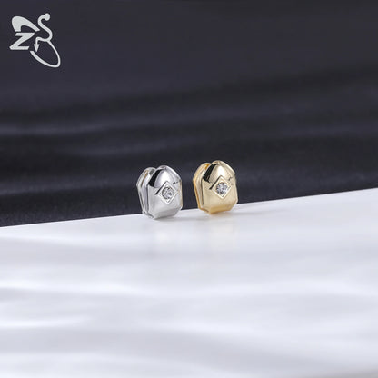 ZS Hip Hop Grillz – Silver/Gold Plated CZ Crystal Cross & Rose Star Tooth Cap, Top & Bottom Set