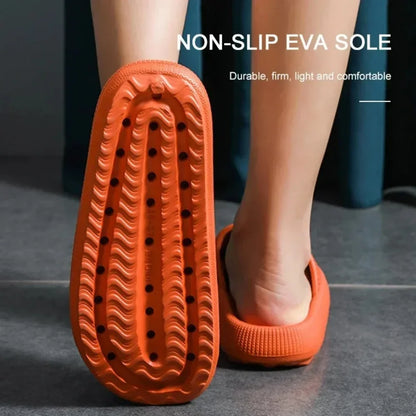 Women’s Thick EVA Pillow Slides – Soft Sole Non-Slip Indoor Home & Beach Flip Flops Summer Comfort Sandals