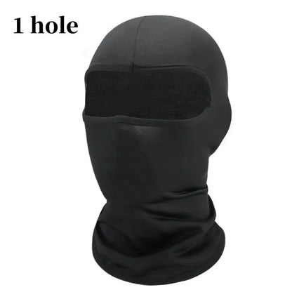 Black Full Face No-Hole Balaclava Hat – Unisex Army Tactical UV Protection Ski Mask for Bike & Motorcycle