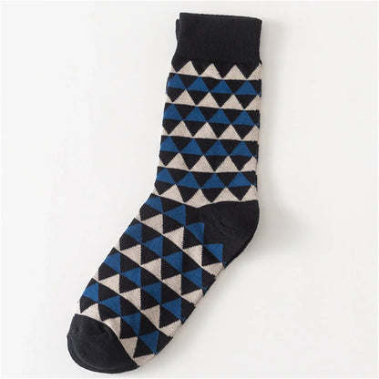 Colorful Striped Art Socks for Men – Rainbow Zebra Pattern Winter Fashion Crew Socks, Unisex Business Casual Combed Cotton Dropshipping Socks