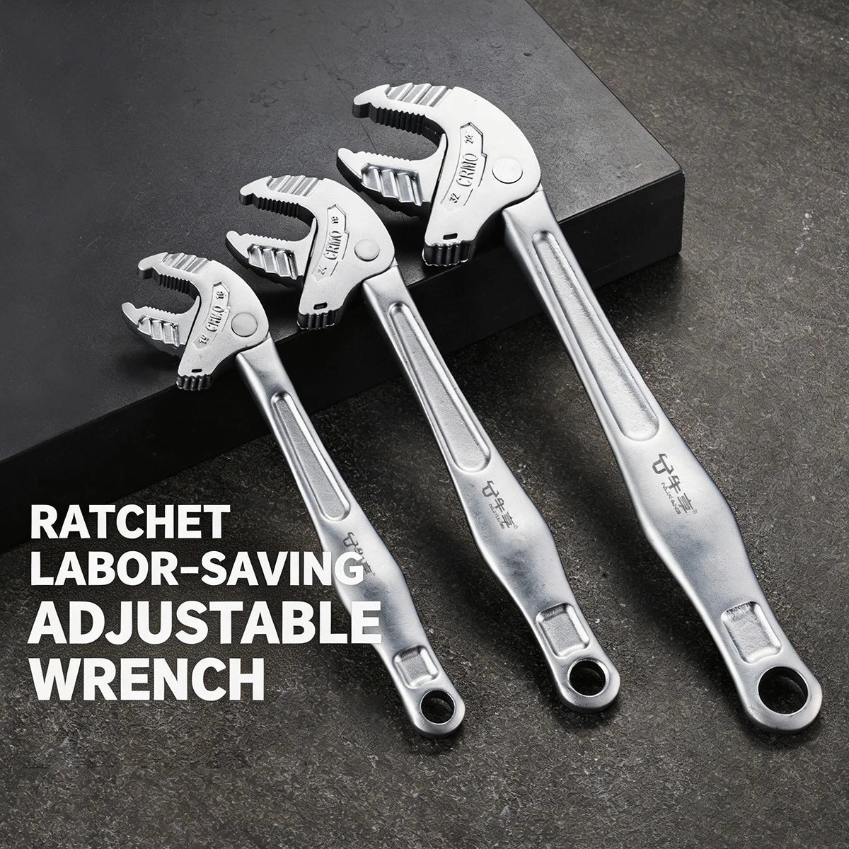 Crab Claw Wrench - Heavy-Duty Adjustable Self-Locking Ratchet Tool for Auto, Motorcycle & Pipe Repair