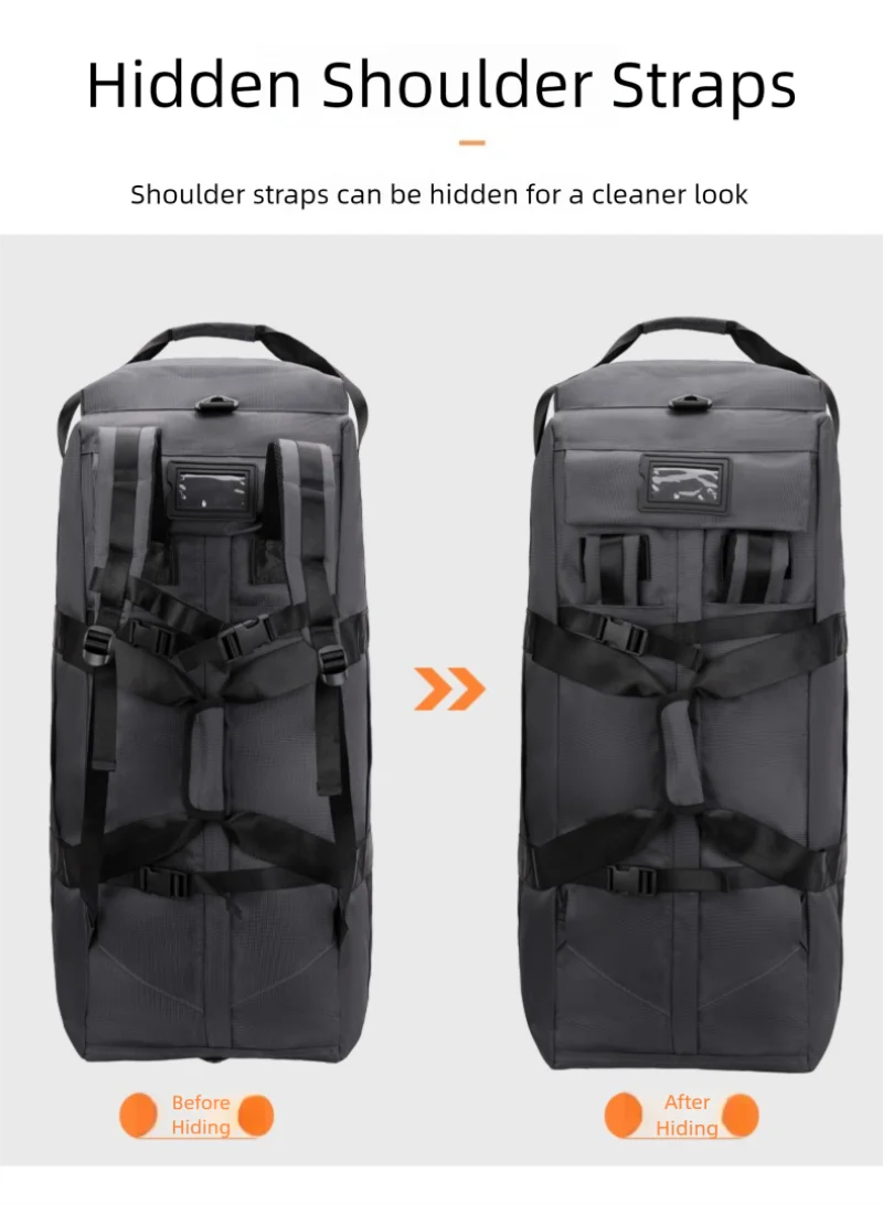 80L Rolling Duffle Bag with Wheels – 31" Heavy-Duty Foldable Travel Duffel, Water-Resistant Luggage with Shoulder Strap