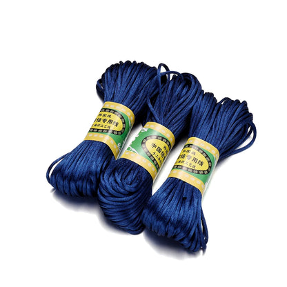 20m/Lot Chinese Knotting Silk Macrame Cord – 1.5mm & 2mm Nylon Black Satin Beading & Shamballa Thread