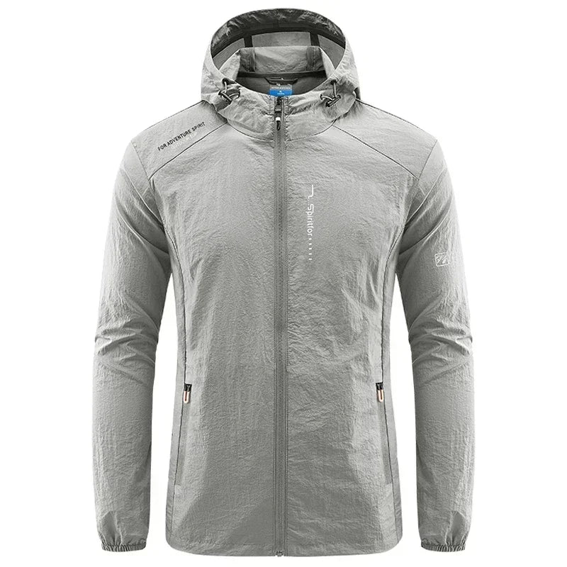 Men’s UPF 50+ UV Protection Jacket - Quick-Dry Lightweight Hooded Windbreaker for Hiking, Fishing and Cycling