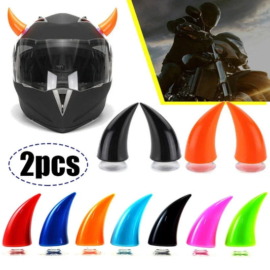 Multicolor Motorcycle Helmet Devil Horns – Electric Bike & Car Decoration Stickers and Accessories