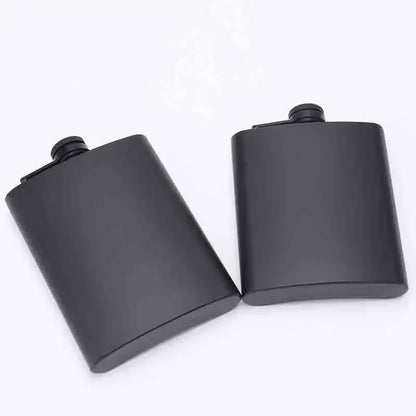 304 SS Portable Hip Flask – Black Whiskey, Vodka, Wine Bottle (6-12oz), Outdoor Bar Party Drinking Utensil