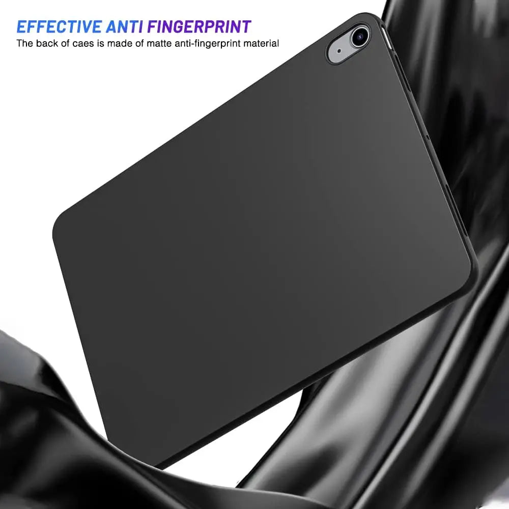 Black Silicone iPad Case - Flexible Soft TPU Protective Cover for iPad Air, Mini, 5th–10th Gen and Pro 11/12.9-Inch