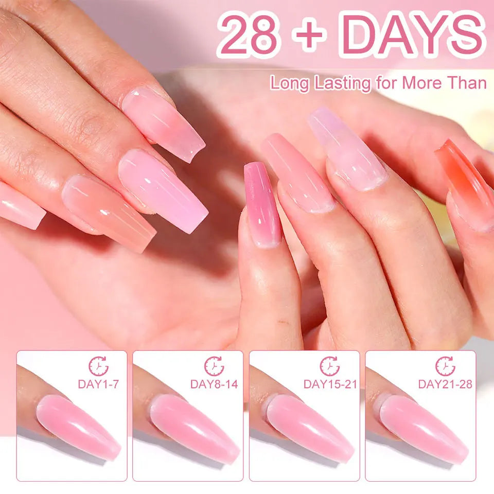 LIMEGIRL 30ml Nail Extension Gel – Glitter Soak-Off Acrylic UV Poly Gel for Quick Nail Build & Manicure