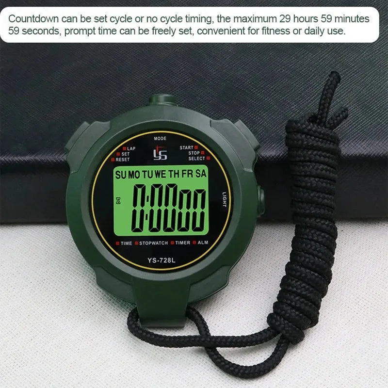 30h Chronometer Handheld Pocket Stopwatch – 0.01s Accuracy Digital Sport Timer with LCD for Professional Use