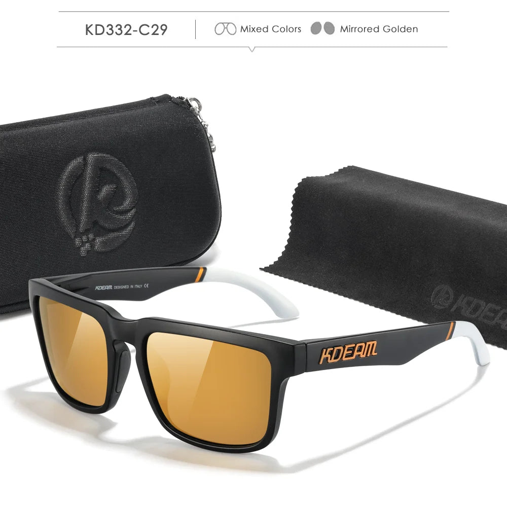 KDEAM Photochromic & Polarized Sunglasses - Category 3 Polarization, Unique Frame Surface Eyewear for Men & Women with Case