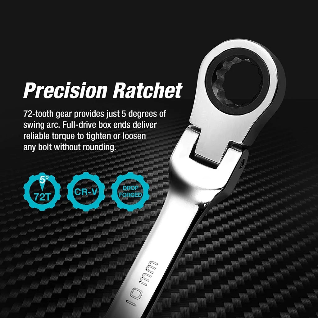 Professional Ratchet Wrench Set – Complete Socket & Flat Wrench Tool Kit for Automotive, Mechanical & DIY Use