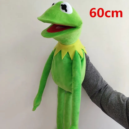 60cm Kermit the Frog Plush Doll - Soft Stuffed Frog Hand Puppet Toy for Kids, Christmas, and Halloween Gifts