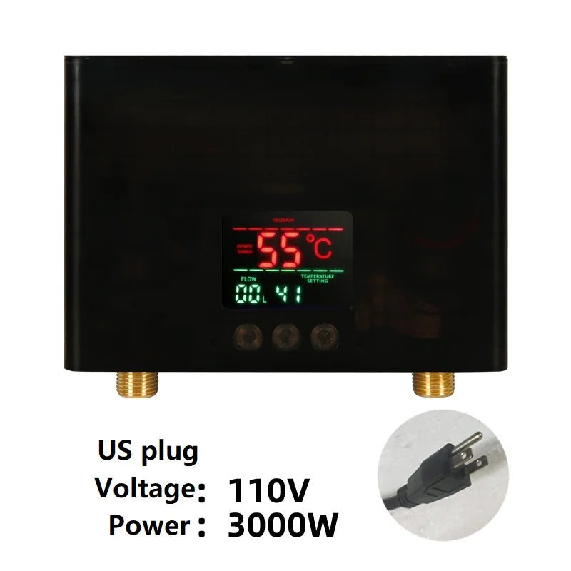 110V/220V Instant Water Heater 3000W/5500W | Wall-Mounted Electric Shower Heater for Bathroom & Kitchen Hot Water