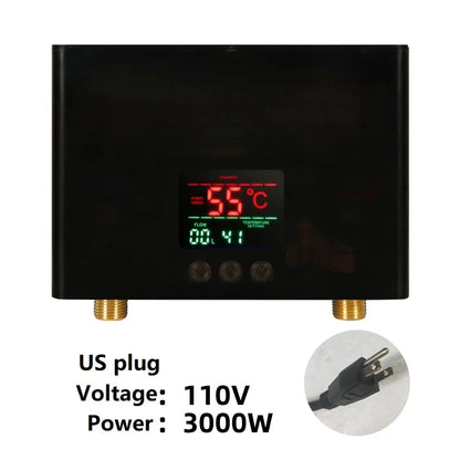 110V/220V Instant Water Heater 3000W/5500W | Wall-Mounted Electric Shower Heater for Bathroom & Kitchen Hot Water