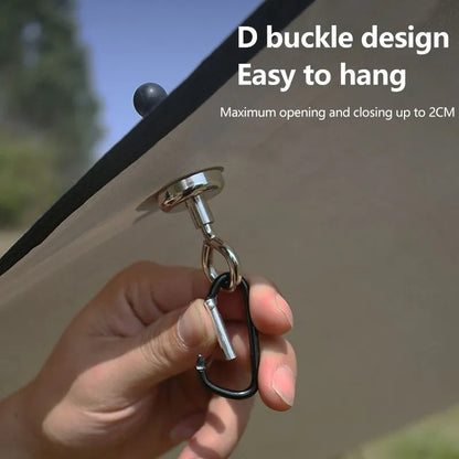 Strong Magnetic Carabiner Keychain | D-Type Lock Buckle for Camping, Tent Hanging, Outdoor Activities