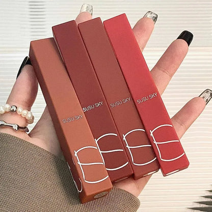 TX010 Thin Tube Matte Lipstick – Waterproof, Sweatproof, Long-Lasting Lip & Cheek Makeup