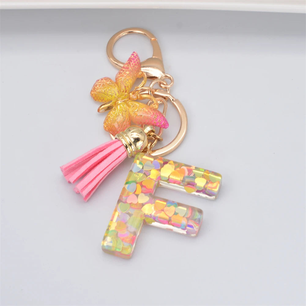 A-Z Letter Metal Keychain - Personalized Initial Car Key Ring & Name Gift