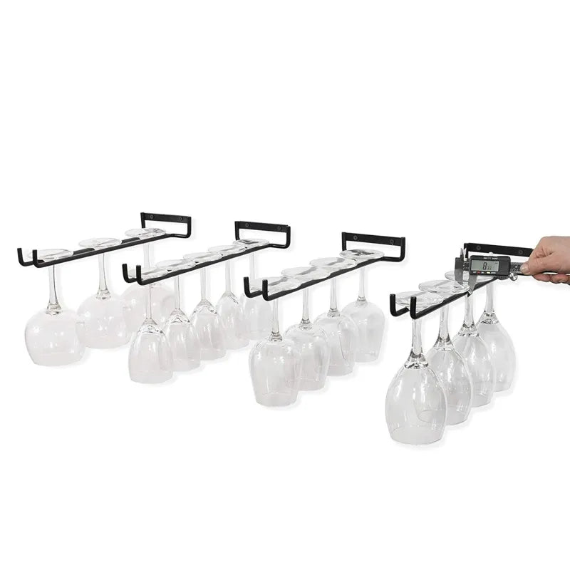 Wine Glass Holder Hanging Storage Rack - Wall-Mounted Wine Glass Hanger for Cabinet, Bar, and Home Decorative Storage Shelf Organizer