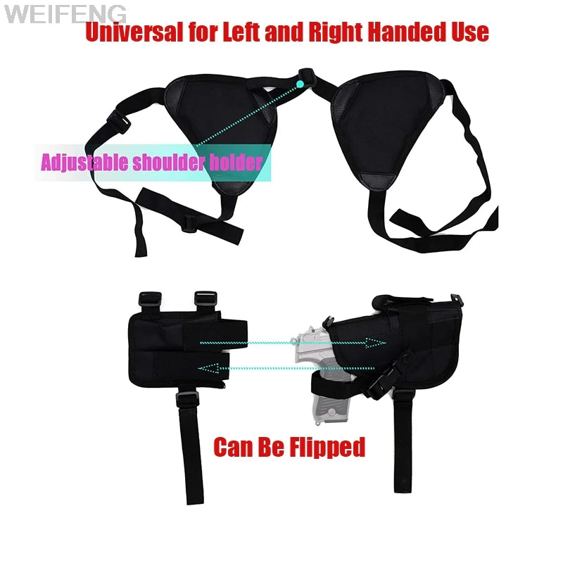 Concealed Carry Shoulder Holster - Adjustable Underarm Pistol Holster for Glock 17/19/22, Beretta M9, PX4, P226