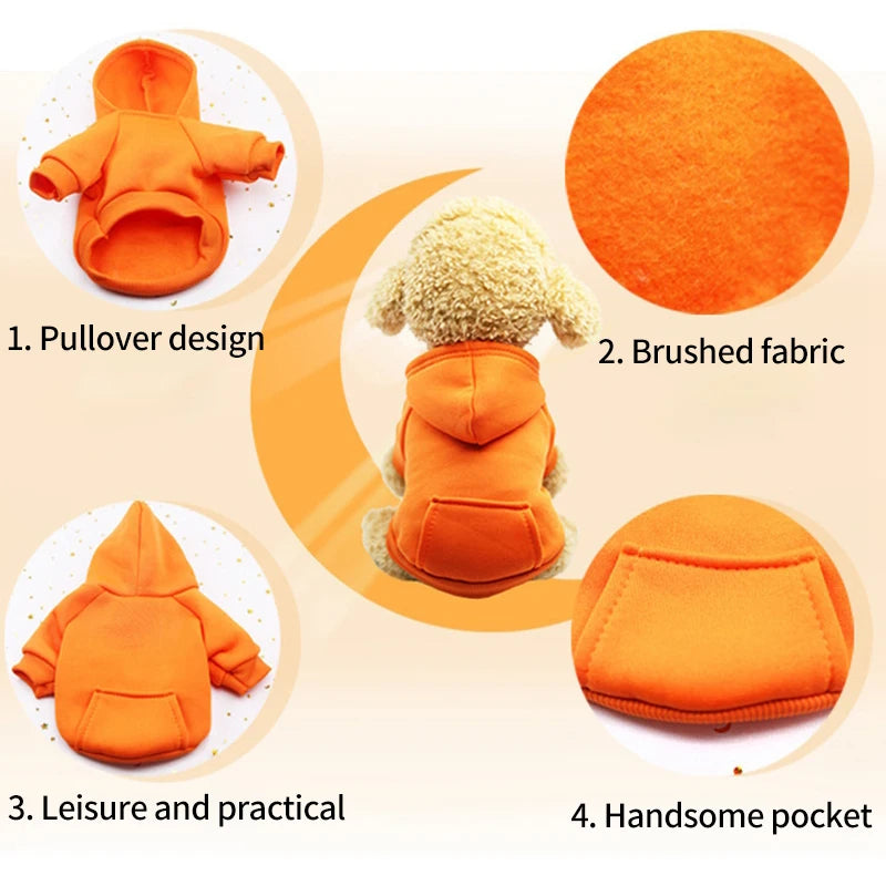 Warm Fleece Pet Vest - Cute Hoodie Sweater Coat for Small to Medium Dogs | Winter Puppy Shirt Jacket Costumes