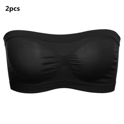 Women’s Sexy Strapless Crop Top Bra – Breathable Mesh Bandeau, Invisible No-Pad Summer Brassiere