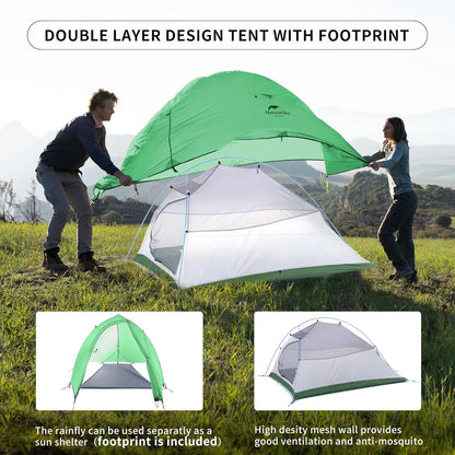 Naturehike Cloud Up 2-Person Camping Tent – Waterproof, Ultralight, Easy Build Beach Tent for Hiking & Backpacking Outdoors