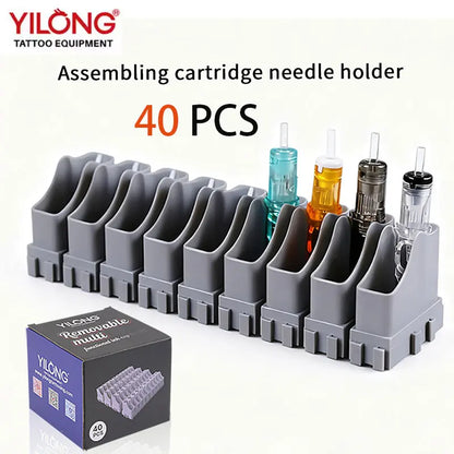 YILONG Multi-Spliced Tattoo Ink Cup & Cartridge Holder — ABS Desktop Storage Rack for Tattoo Accessories