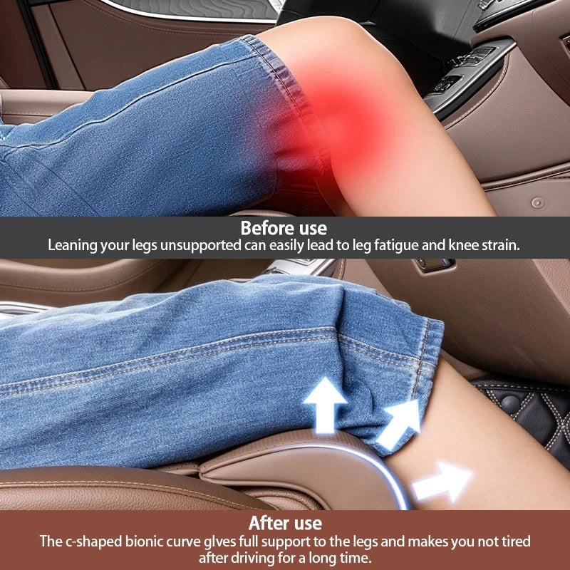 Universal Car Seat Cushion with Leg Support - Breathable Thick Padded Comfort Mat