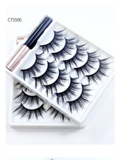 REDSIREN 5 Pairs Magnetic Eyelashes with Eyeliner – Reusable Thick Natural False Lashes