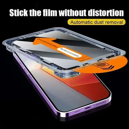 3Pcs Dust-Free Privacy Screen Protector for iPhone - Anti-Spy Tempered Glass with Easy Installation for 16 15 14 13 12 11 Pro Max Mini X XR XS 7 8 Plus