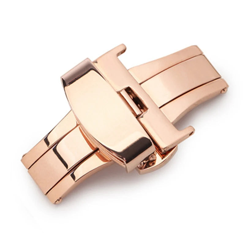 Stainless Steel Butterfly Buckle – Polished & Matte Watch Band Clasp for 16mm, 18mm, 20mm, 22mm Straps