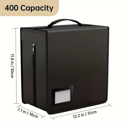 Large Capacity DVD Organizer Case - Fireproof & Waterproof CD Storage Bag with Zipper and Carry Handle