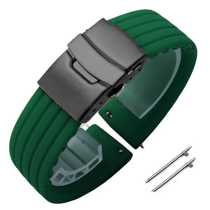Quick Release Silicone Watch Strap 18–24mm – Sport Rubber Band for Huawei Watch GT2/3/4, Omega, Seiko, Fossil