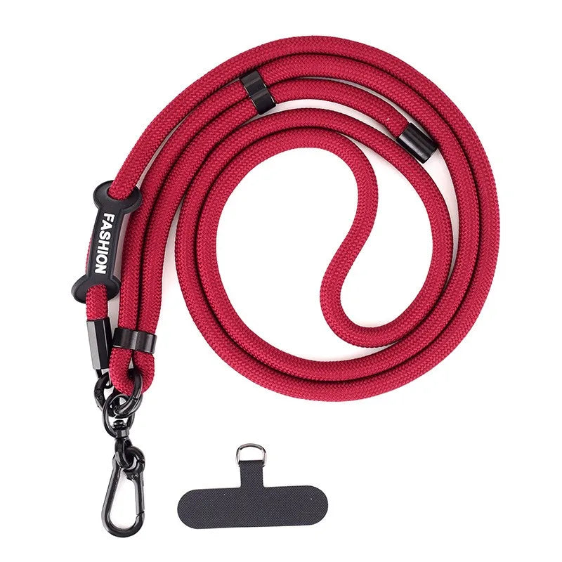 Adjustable Mobile Phone Strap Lanyard — Crossbody Neck Rope with Patch for iPhone & Cell Phone Hanging Cord