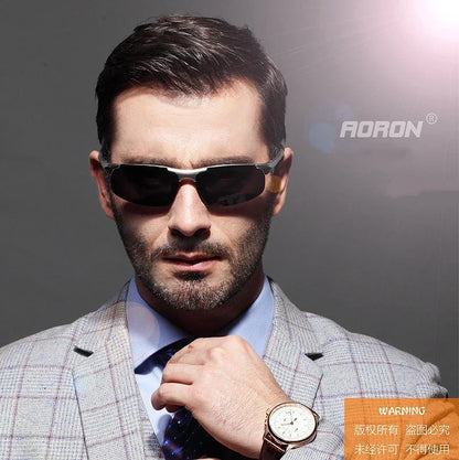 AORON Men’s Driving Sunglasses — Polarized UV400 Anti-Glare Retro Sport Glasses with Aluminum Magnesium Frame