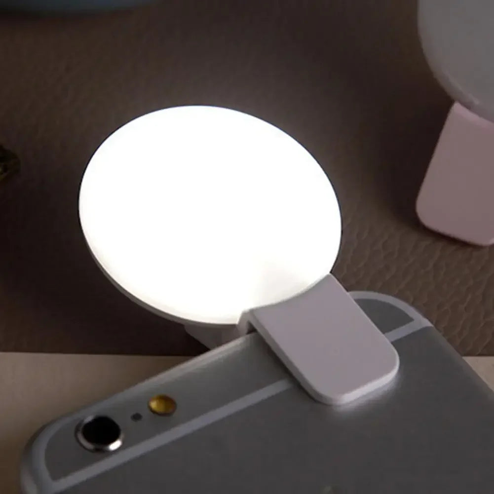 Portable Mini LED Selfie Ring Light - Clip-On Fill Light with 3-Level Dimming for Phone Photography