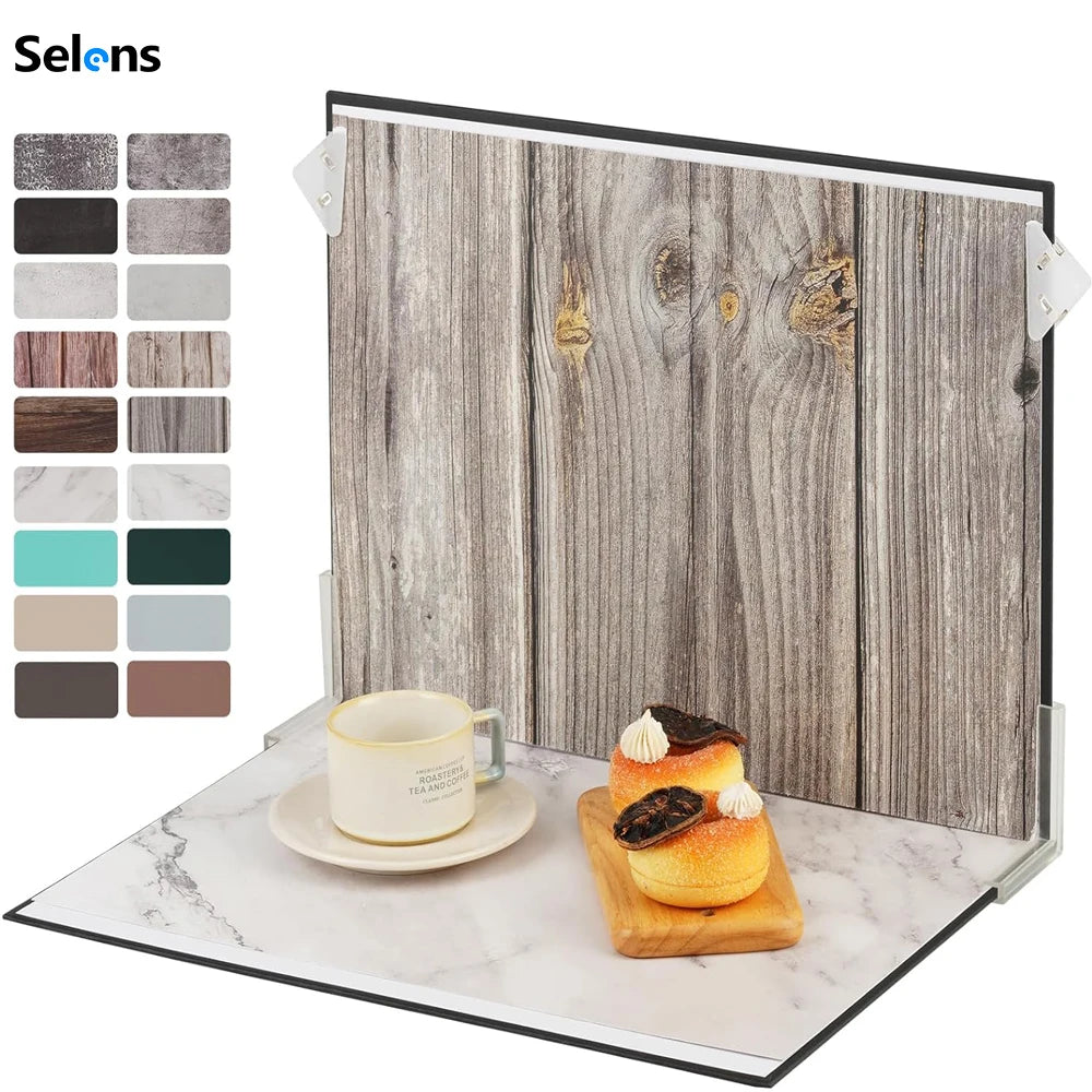 Selens Photography Backdrop Board Kit – 9 Double-Sided Background Papers for Photo Studio and Photography Props
