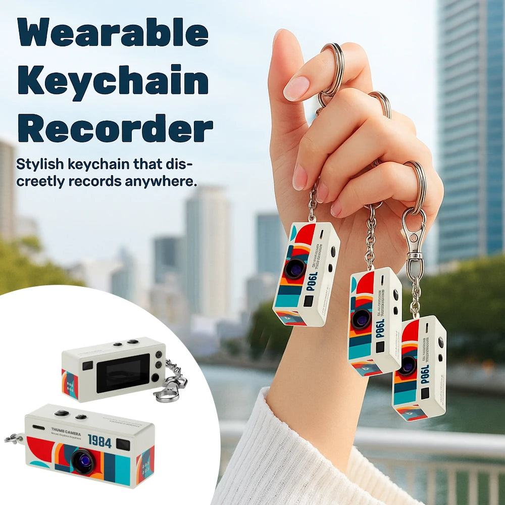 Ourlife Thumb Keychain Camera - 0.96-Inch Mini 1080P Action Camcorder with Memory Card Support