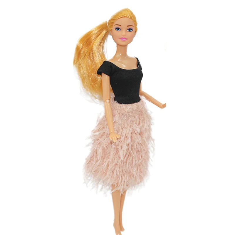 30cm Girl Doll with Joints — 11.5-inch Fashion Rainbow Skirt Full Dress-Up Toy for Girls
