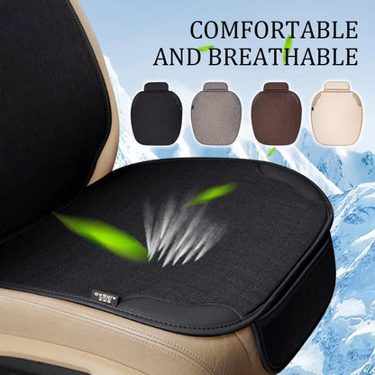 Universal Flax Car Seat Cover - Breathable Front Seat Anti-Scratch Protector Cushion