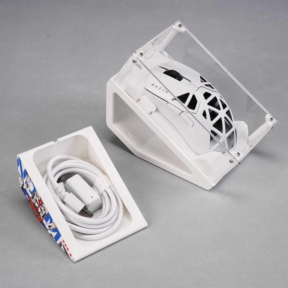 3D Printing Mouse Display Box – Transparent Acrylic Dustproof Storage for Gaming Mouse, Desktop & E-Sports Decor
