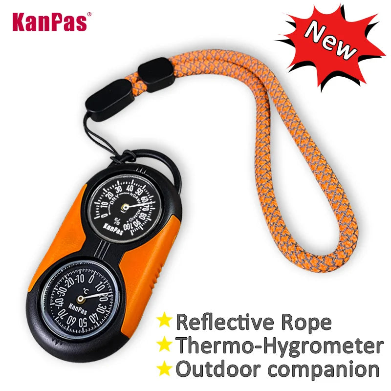 KANPAS Thermometer Compass Kit - Outdoor Thermohygrometer for Camping, Hiking, Trekking, Hunting & Survival