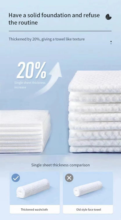 Extra Thick Disposable Facial Towels - Gentle & Absorbent Cotton Makeup Remover Wipes