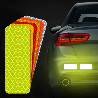 10Pcs Colorful Car Bumper Reflective Stickers - Secure Reflective Warning Strip Tape Decals - New Arrival Auto Styling Decal