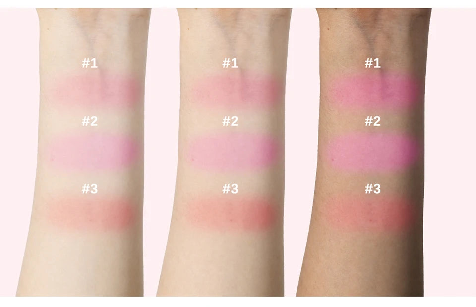 Professional Makeup Powder Blush - 12HR Wear, Vegan Formula, Pink Cream Blusher Palette for Face Cosmetics